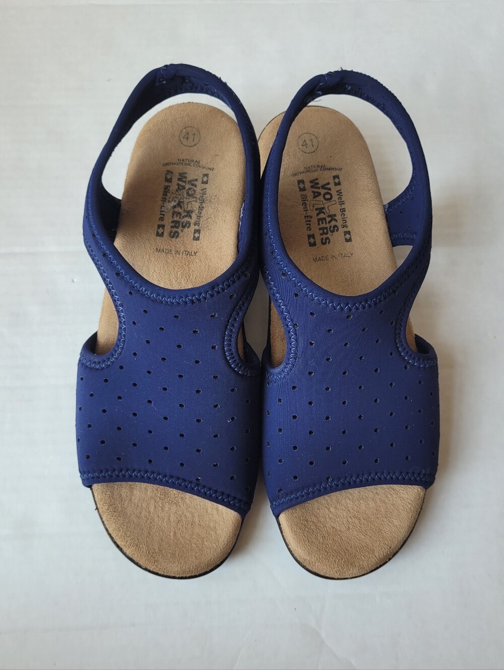 VOLKS WALKERS STRETCH SANDALS PULL ON BLUE SIZE 41 WOMEN'S 10 10.5